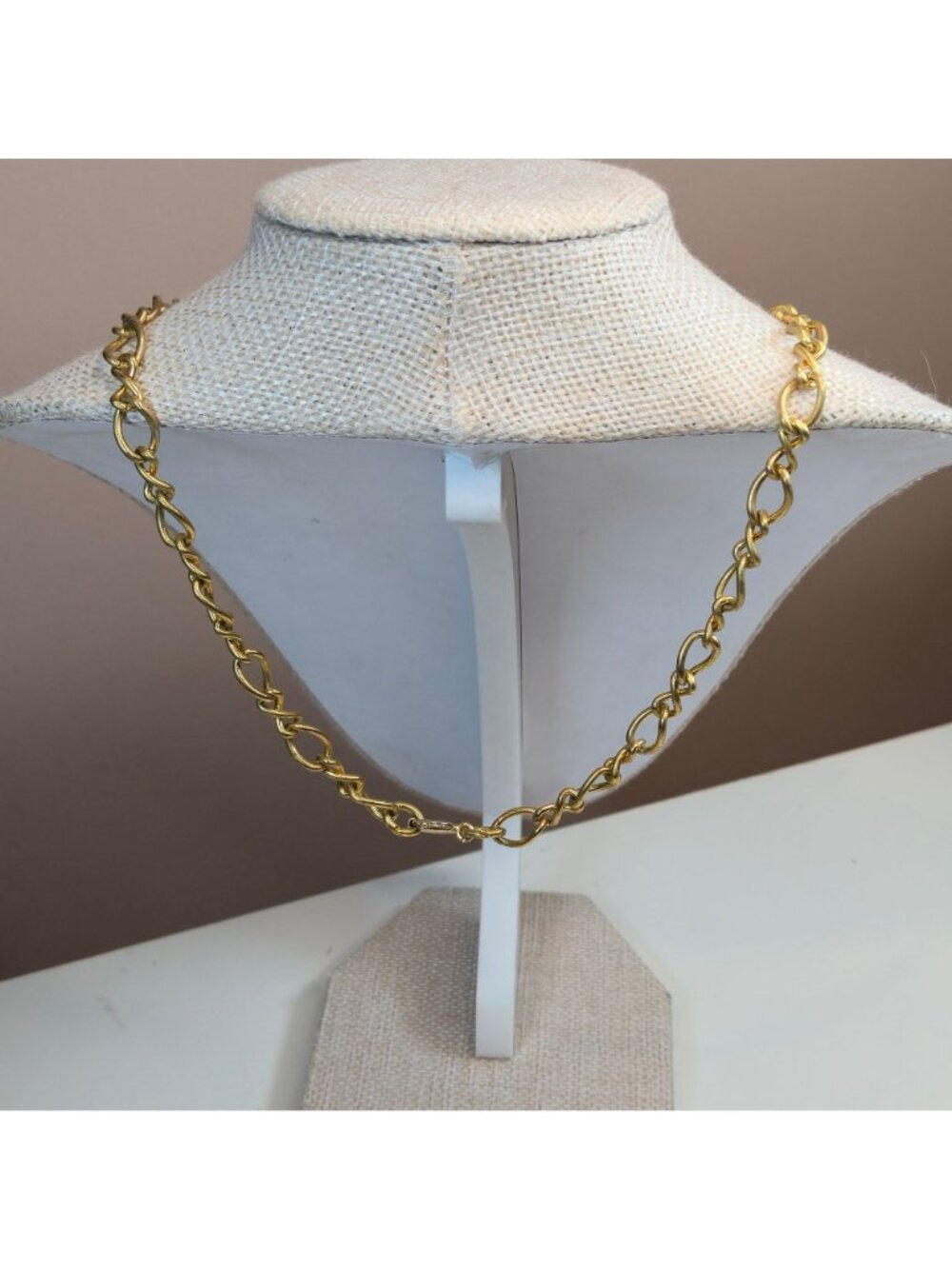 Vintage Art Deco Emerald Green Rhinestone Ladder Drop Pendant Necklace Gold Tone - Picture 9 of 16